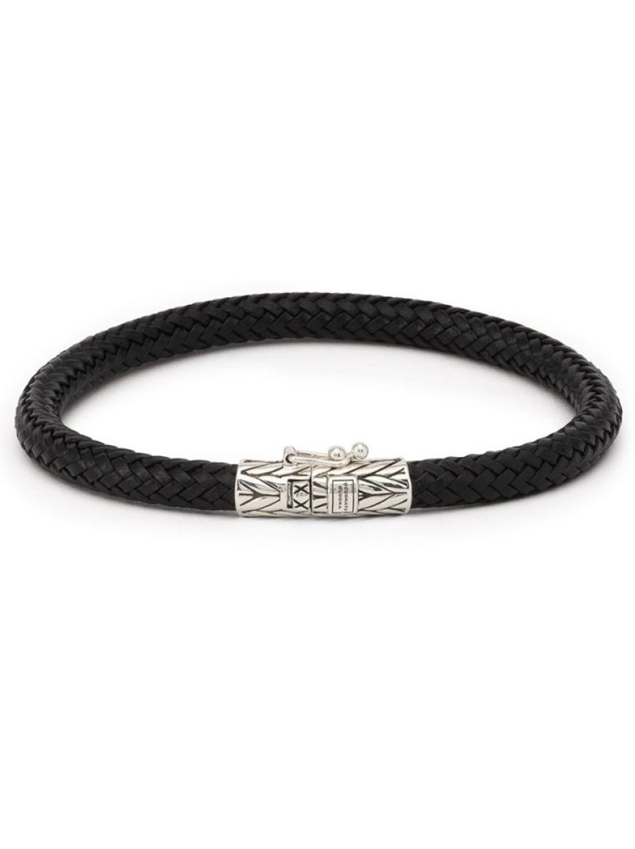 Sieraden Buddha To Buddha | Ellen Leather Black Armband