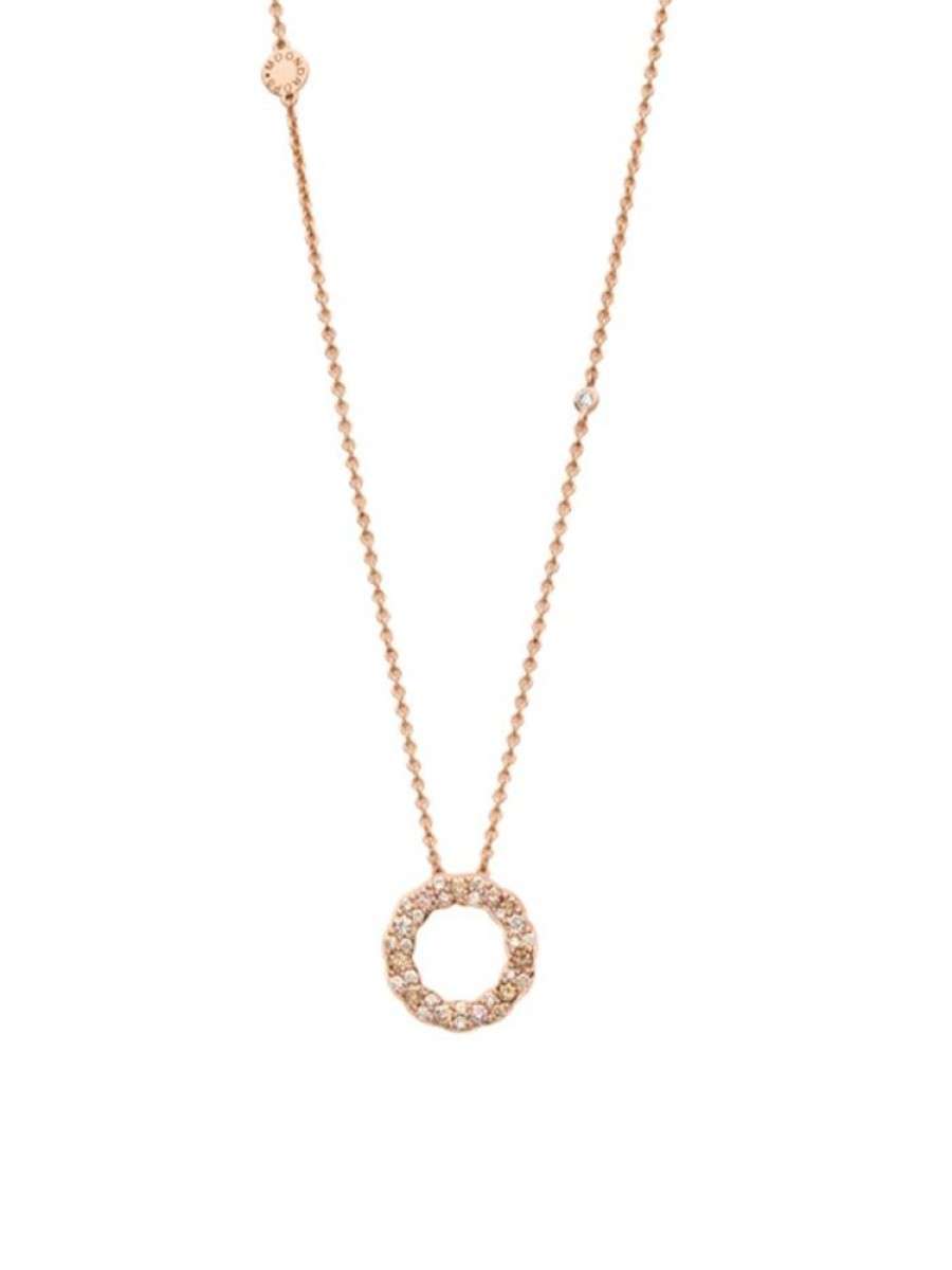 Sieraden Moondrops | Collier + Hanger Met Champagne Diamant Rond