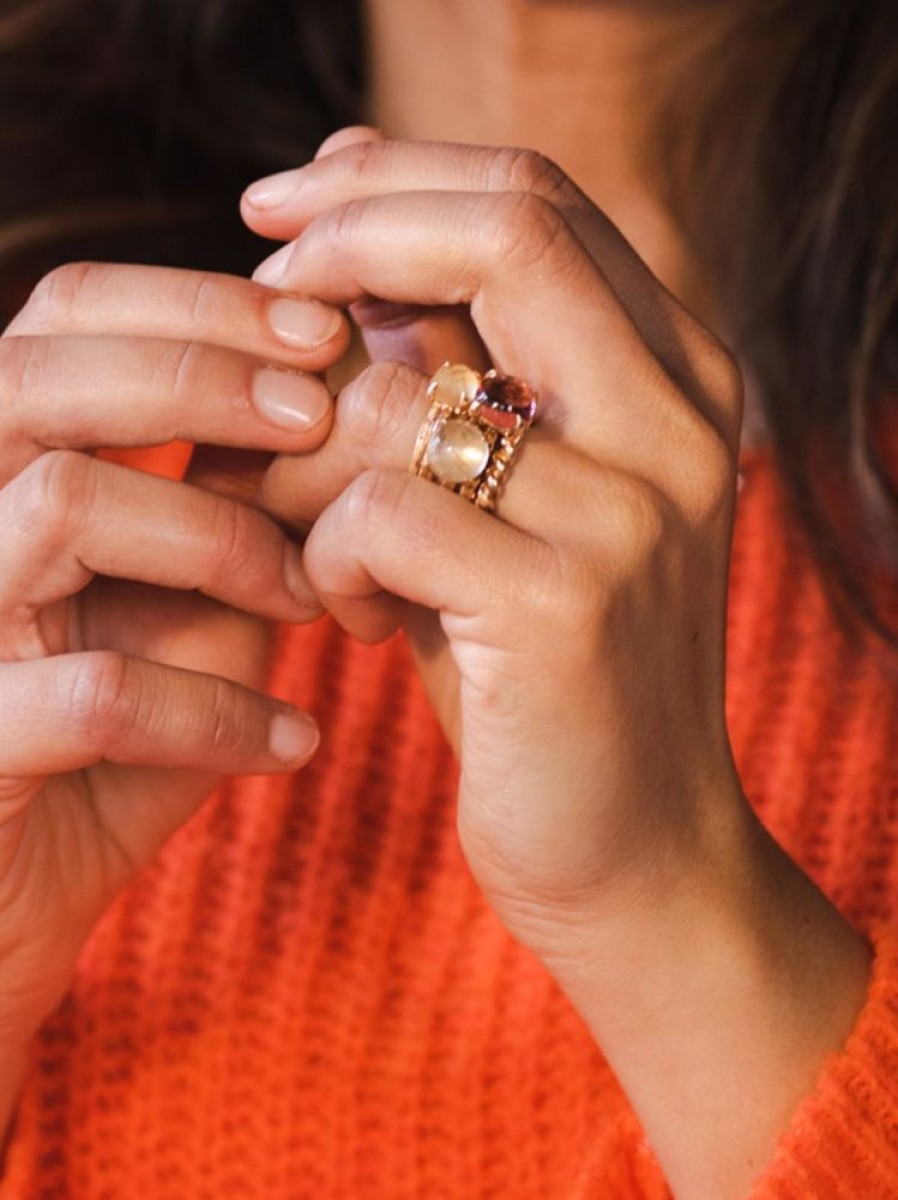 Sieraden BRON sieraden | Catch Ring Met Roze Toermalijn