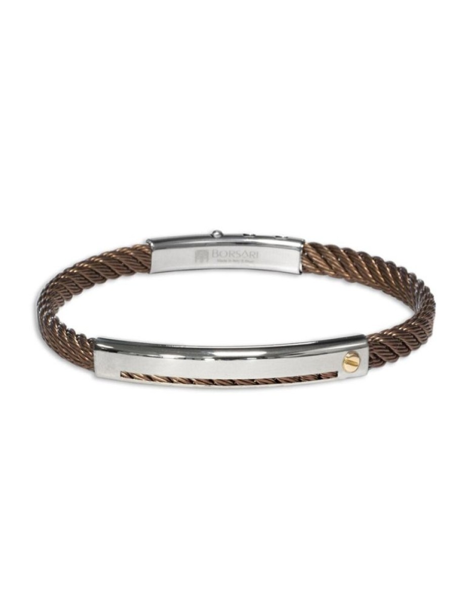 Sieraden Borsari | Stalen Armband Met Rosegoud Br-Sk07B