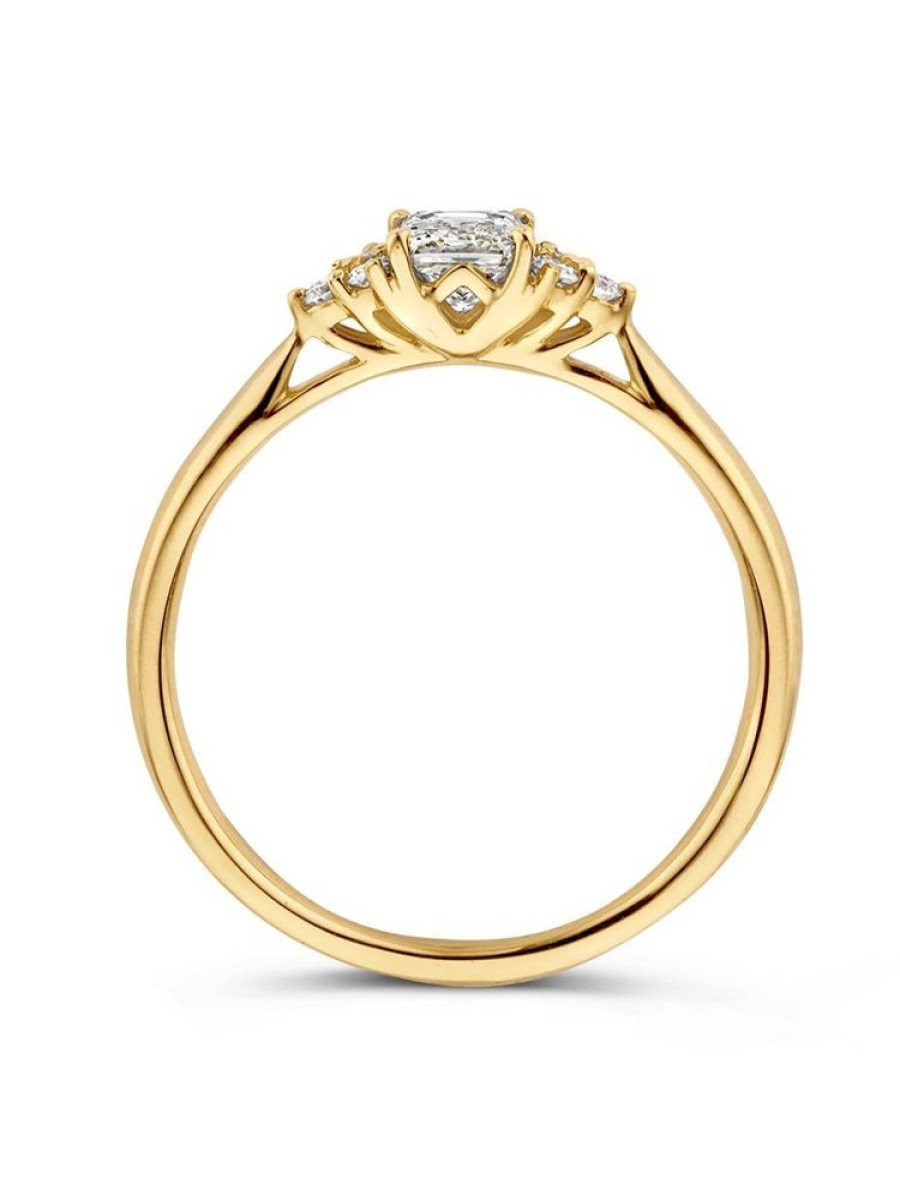 Sieraden Veerman Juwelen Collection | Geelgouden Ring Met Princess Diamant 0,52Crt.