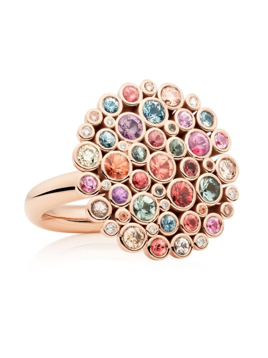 Sieraden BRON sieraden | Confetti Ring Met Diamant, Champagne Diamant En Saffier