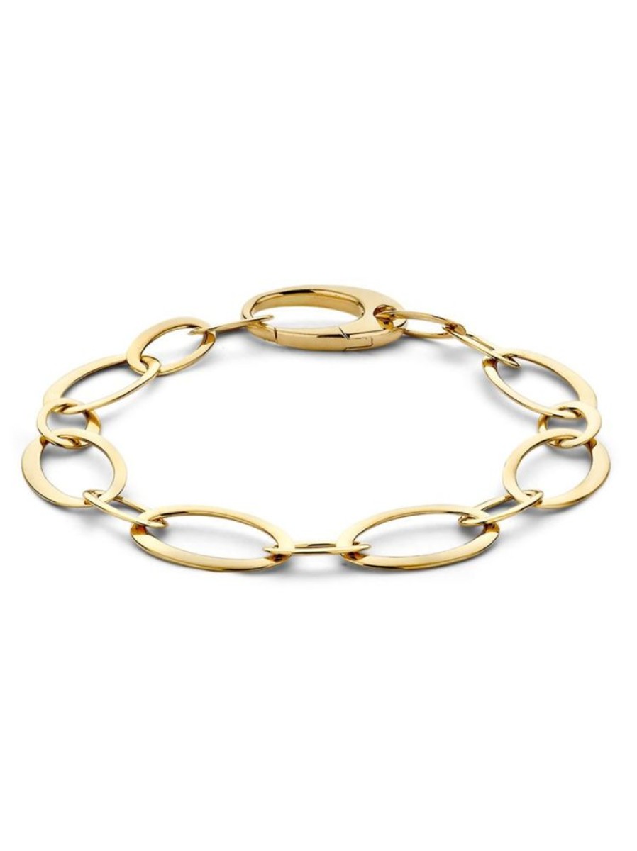 Sieraden Veerman Juwelen Collection | Geelgouden Armband Met Ovale Schakels