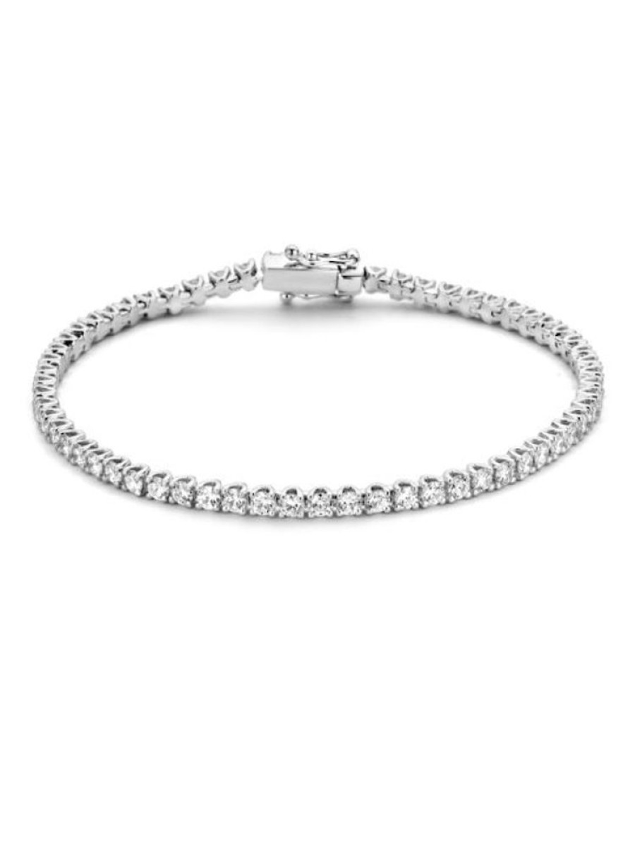 Sieraden Veerman Juwelen Collection | 14Krt Witgouden Tennisarmband Met Diamant 3,01Crt