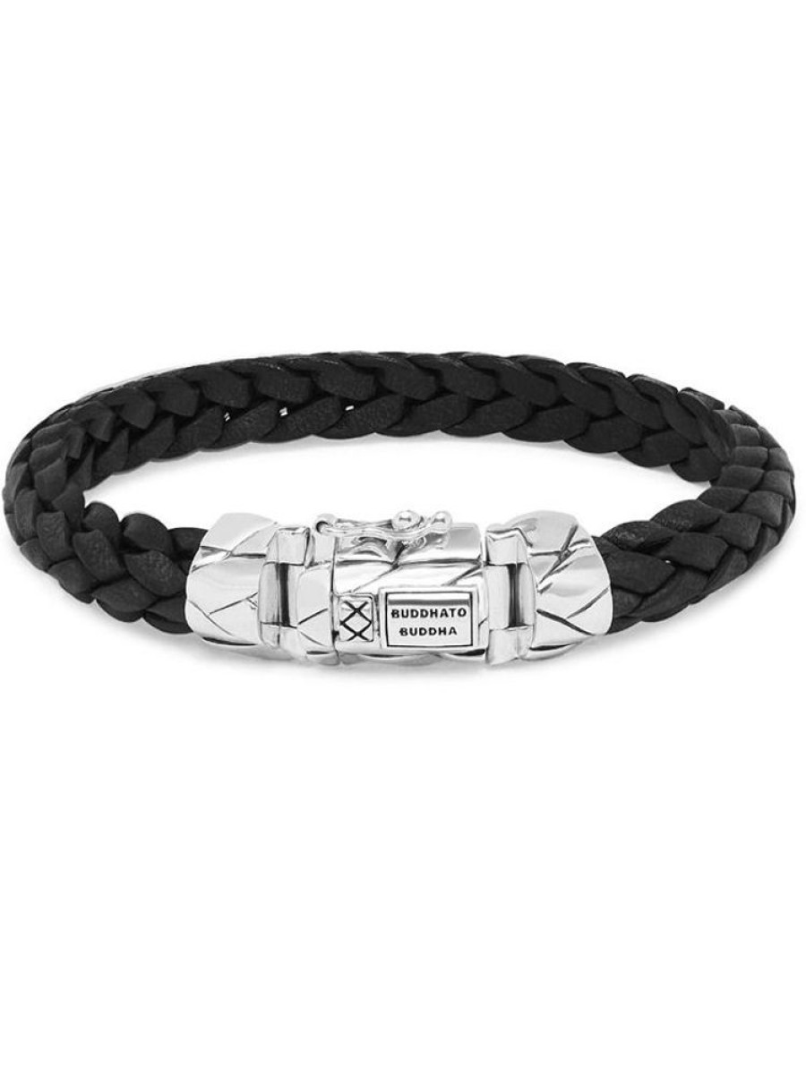 Sieraden Buddha To Buddha | Mangky Small Leather Black Armband