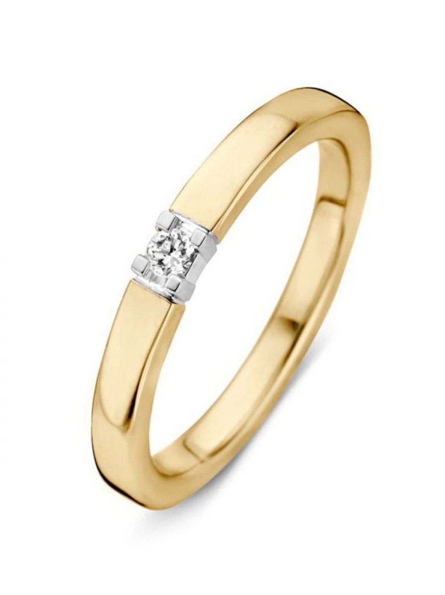 Sieraden Veerman Juwelen Collection | Gouden Alliance Ring 1 Briljant