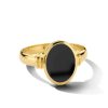 Sieraden Veerman Juwelen Collection | Geelgouden Zegelring Ovaal Met Onyx