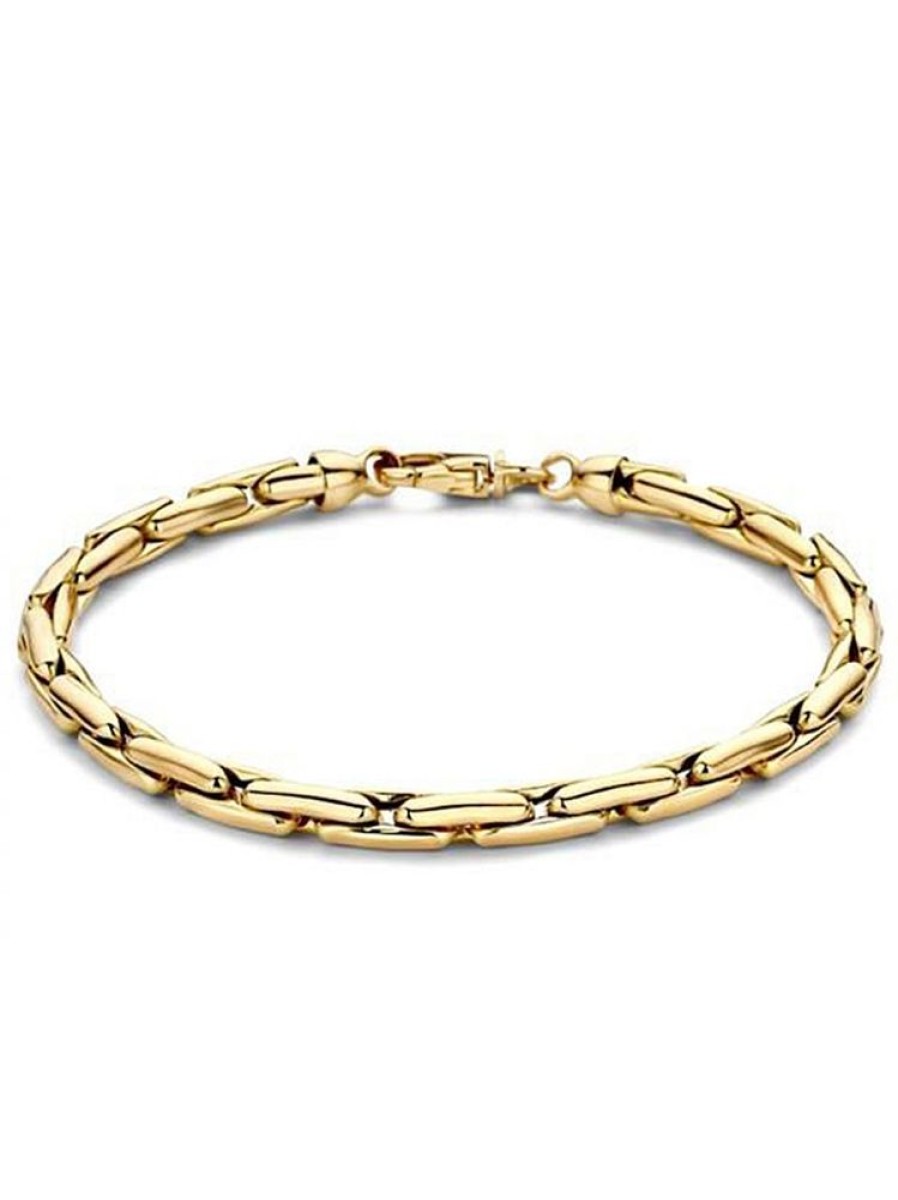 Sieraden Veerman Juwelen Collection | Geelgouden Armband Met Ovale Schakels