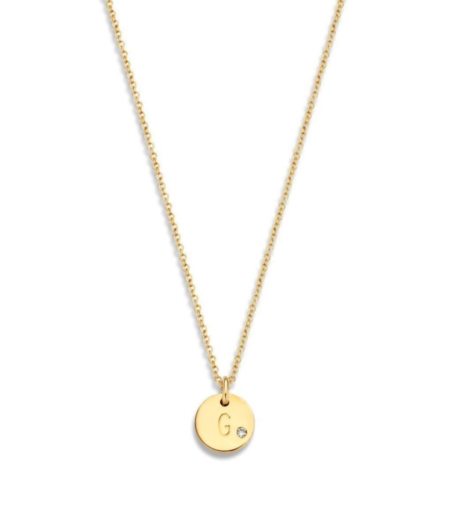 Sieraden Just Franky | Coin Necklace 1 Diamond Coin