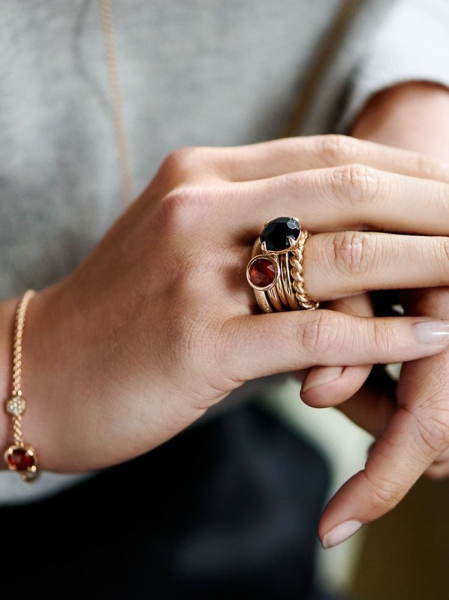 Sieraden BRON sieraden | Catch Ring Rosegoud Onyx