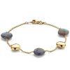 Sieraden Veerman Juwelen Collection | 14Krt Geelgouden Armband Labradoriet 19Cm