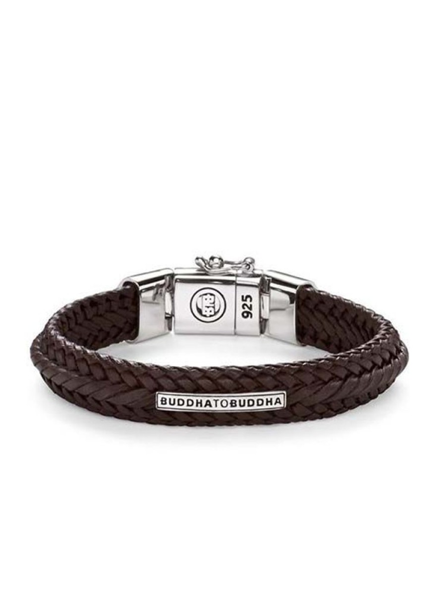 Sieraden Buddha To Buddha | Nurul Small Leather Brown Armband