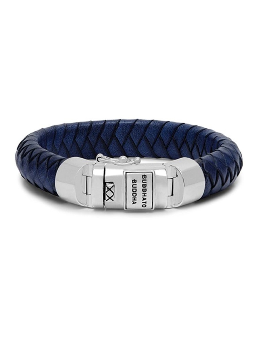 Sieraden Buddha To Buddha | Ben Navy Leather Armband