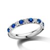 Sieraden Veerman Juwelen Collection | Witgouden Alliance Ring Met Saffier