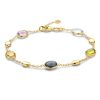 Sieraden Veerman Juwelen Collection | Geelgouden Armband Met Amethist, Citrien, Peridot En Topaas