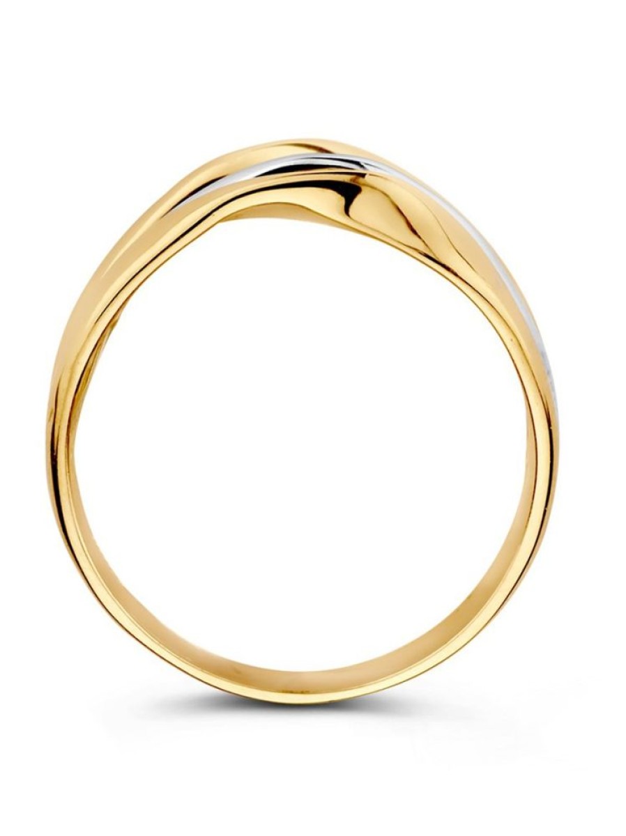 Sieraden Veerman Juwelen Collection | Bicolor Ring Met Golvende Banen