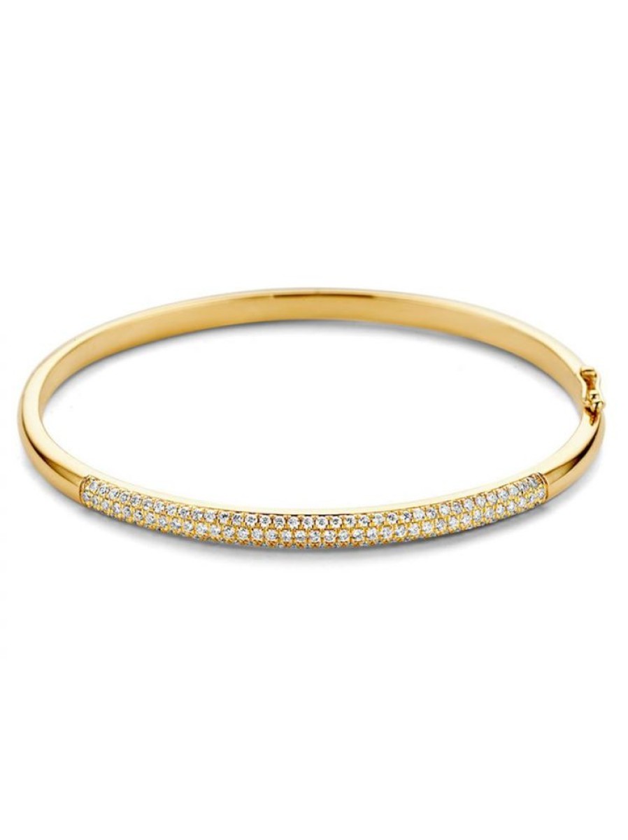 Sieraden Veerman Juwelen Collection | Geelgouden Slavenarmband Met Briljant