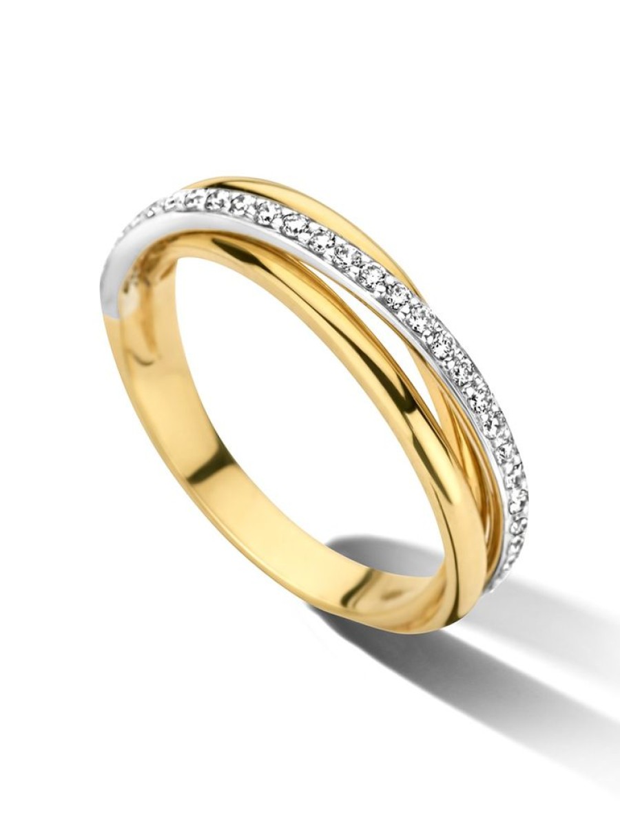 Sieraden Veerman Juwelen Collection | Bicolor Slagring Met Diamant 0,22Crt.