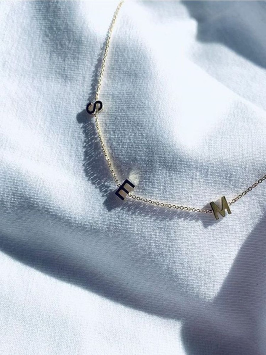 Sieraden Just Franky | Love Letter Necklace 3 Initials