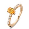 Sieraden Veerman Juwelen Collection | Rosegouden Entourage Ring Met Oranje Saffier En Briljant 0,54Crt.