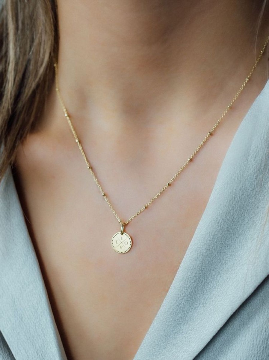 Sieraden Just Franky | Identity Circle Small 4 Initials Met Collier