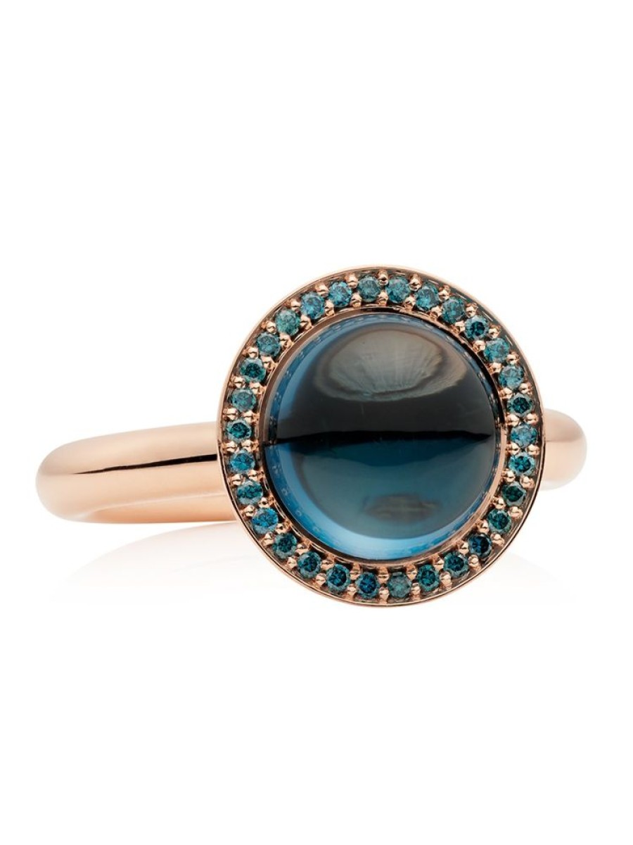 Sieraden BRON sieraden | Sushi Ring Met London Blue Topaas & Blauwe Diamant