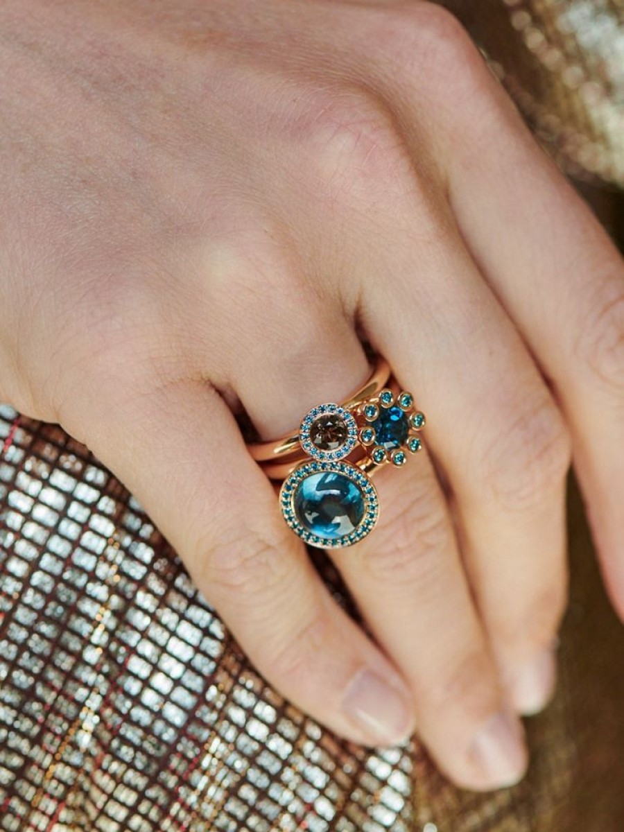 Sieraden BRON sieraden | Sushi Ring Met London Blue Topaas & Blauwe Diamant