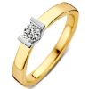 Sieraden Veerman Juwelen Collection | Bicolor Gouden Solitair Ring 0.20 Crt.