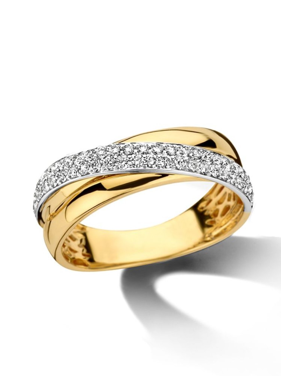 Sieraden Veerman Juwelen Collection | Bicolor Slagring Met Diamant 0,37Crt.