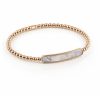 Sieraden Al Coro | Rosegouden Stretcharmband Met Parelmoer