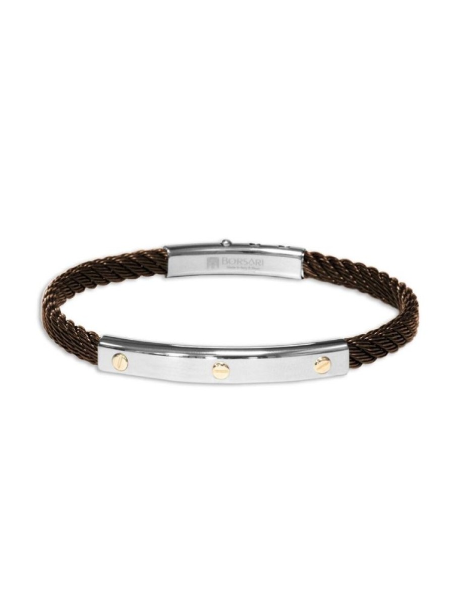 Sieraden Borsari | Stalen Armband Met Rosegoud Br-Sk07D