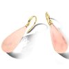 Sieraden Veerman Juwelen Collection | Geelgouden Oorhangers Met Roze Kwarts