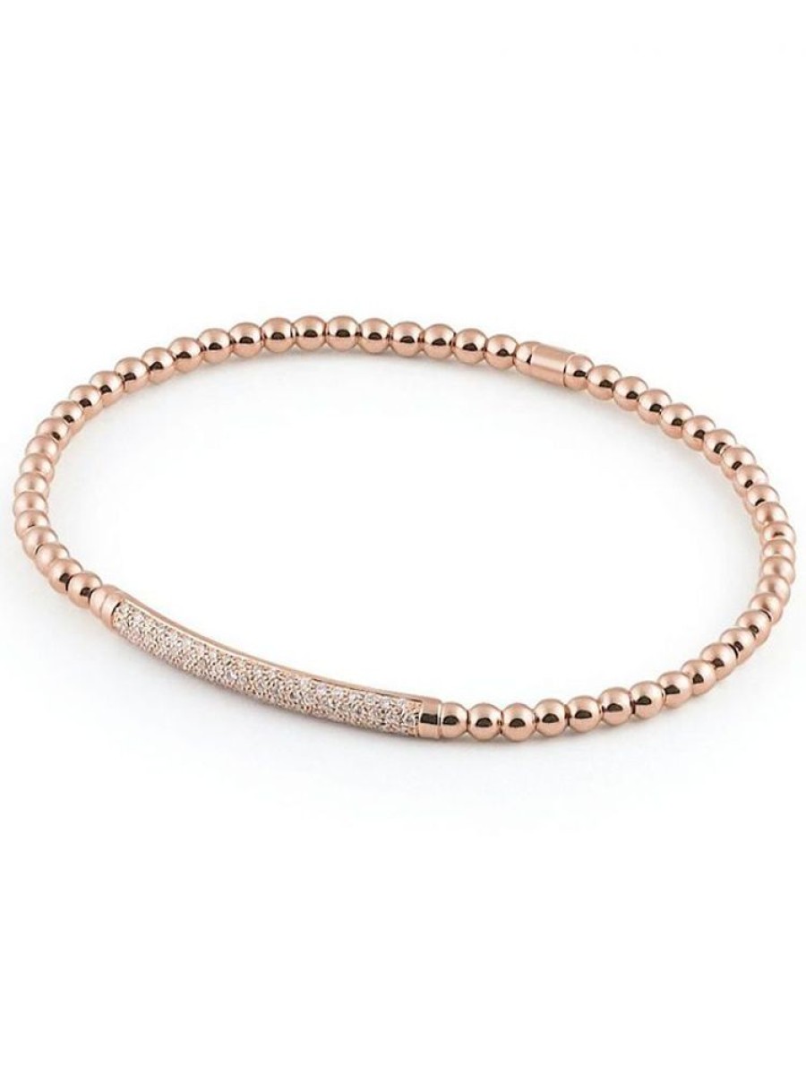 Sieraden Al Coro | Rosegouden Stretcharmband Met Diamant