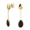 Sieraden Veerman Juwelen Collection | Geelgouden Oorhangers Met Onyx