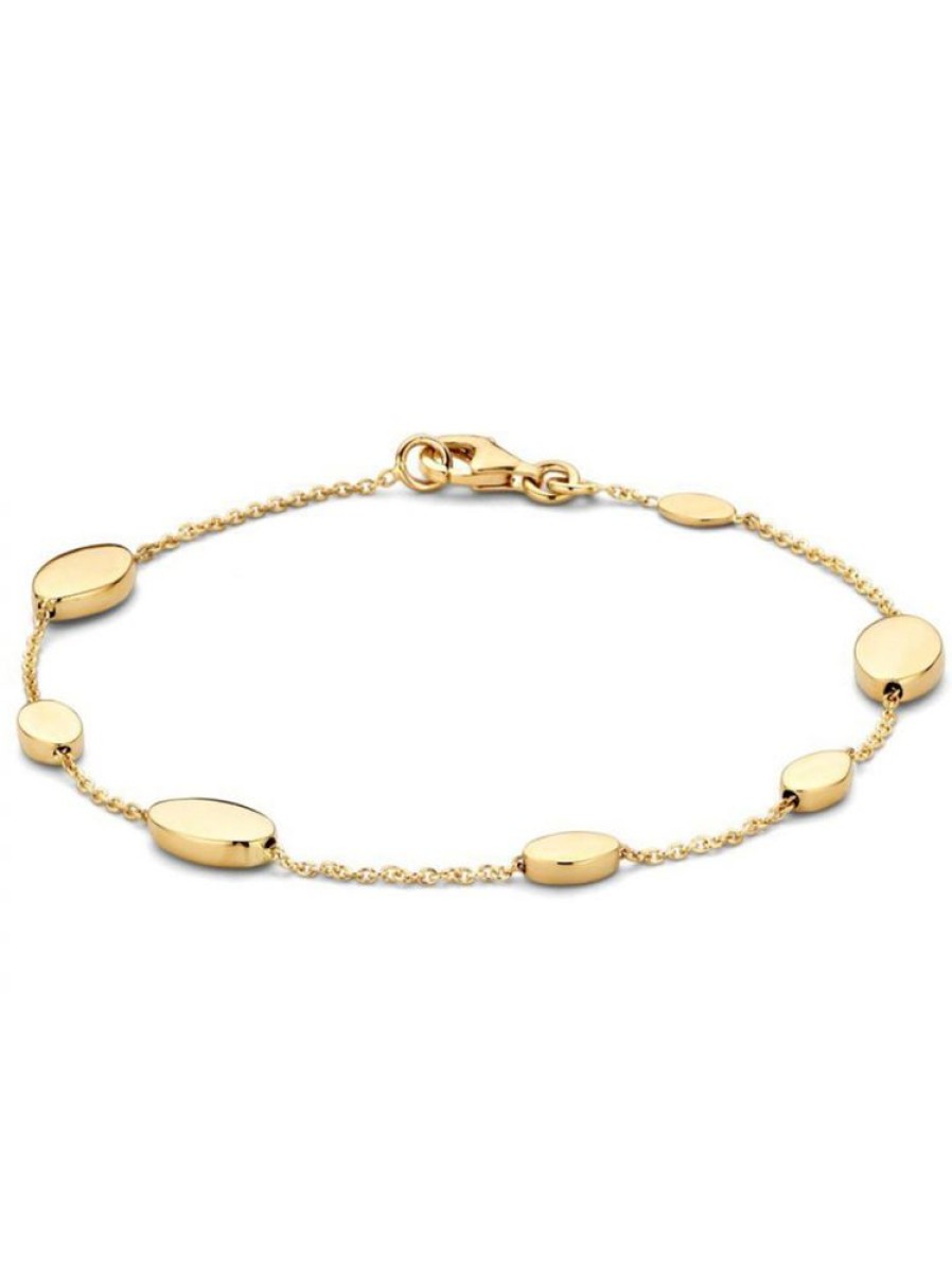 Sieraden Veerman Juwelen Collection | Geelgouden Armband Met Ovaal