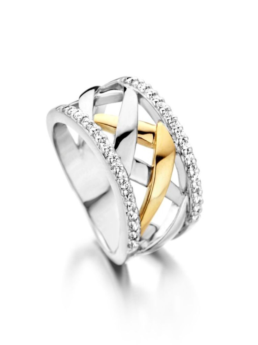 Sieraden Veerman Juwelen Collection | Ring Zilver Goud Zirkonia