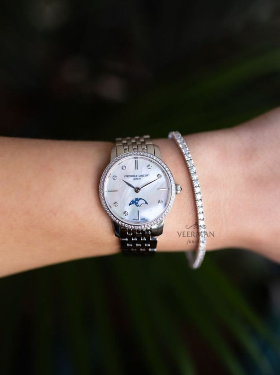 Horloges Frederique Constant | Fc-206Mpwd1Sd6B Slimline Ladies Moonphase