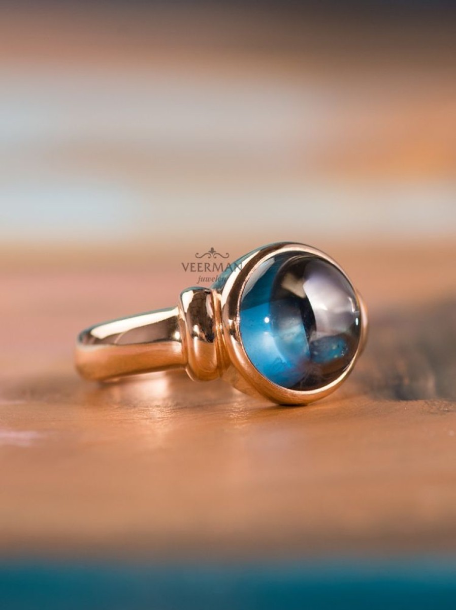 Sieraden BRON sieraden | Toujours Ajour Ring Met London Blue Topaas