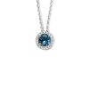 Sieraden Veerman Juwelen Collection | Witgouden Collier Met London Blue Topaas En Briljant 0,21Crt.