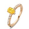 Sieraden Veerman Juwelen Collection | Rosegouden Entourage Ring Met Gele Saffier En Briljant 0,54Crt.