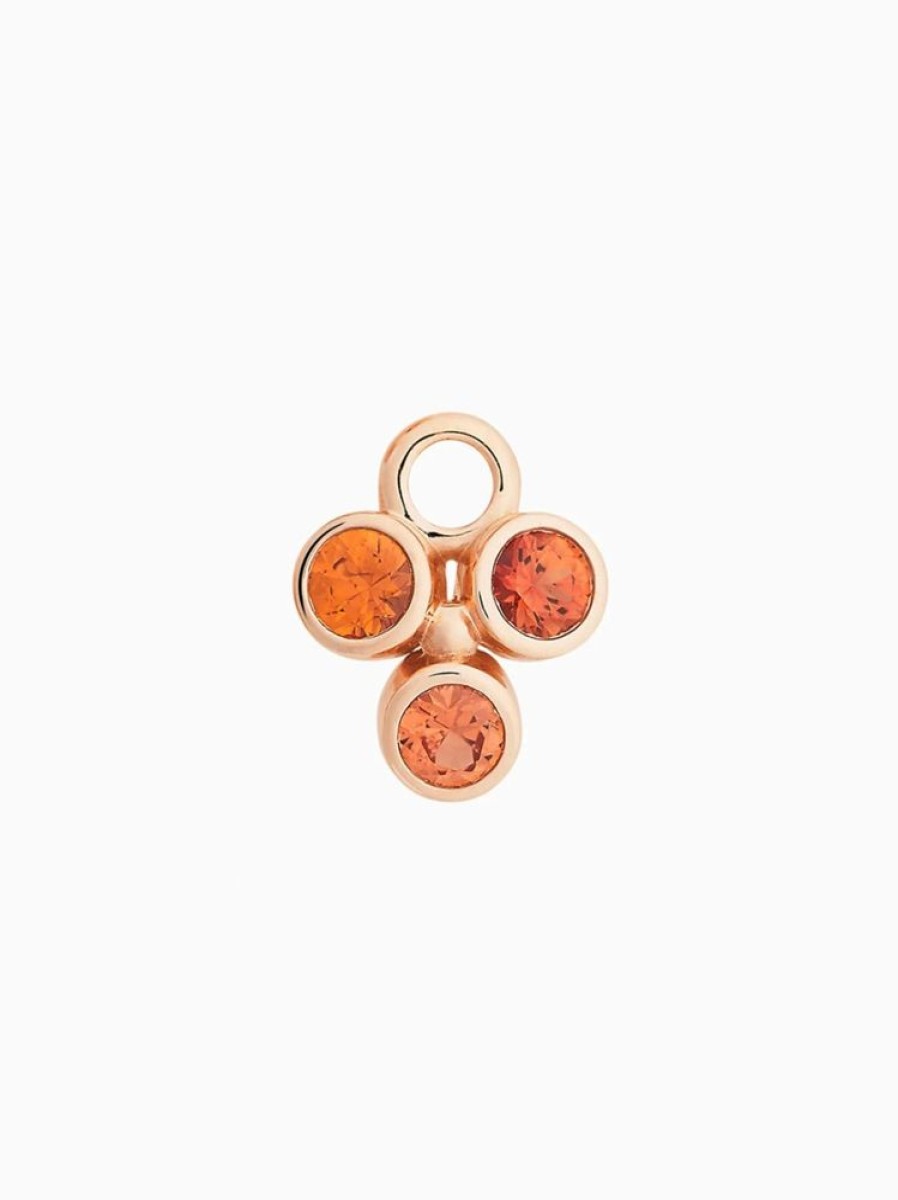 Sieraden BRON sieraden | Single Espresso Aanhanger Met Oranje Saffier