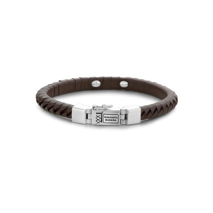 Sieraden Buddha To Buddha | Komang Small Leather Brown Armband