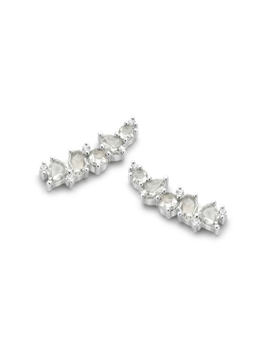 Sieraden Roos 1835 | Jackie Collection Witgouden Oorstekers Met Diamant