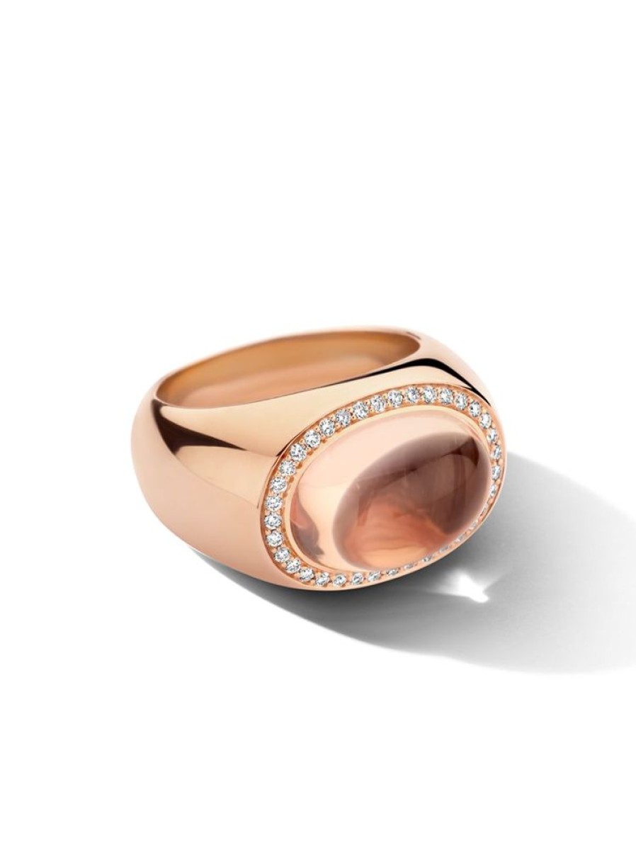 Sieraden Veerman Juwelen Collection | Rosegouden Ring Met Roze Kwarts En Diamant