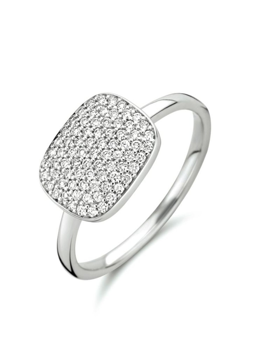 Sieraden Veerman Juwelen Collection | Witgouden Ring Met Diamant Pave Zetting 0.27Crt.