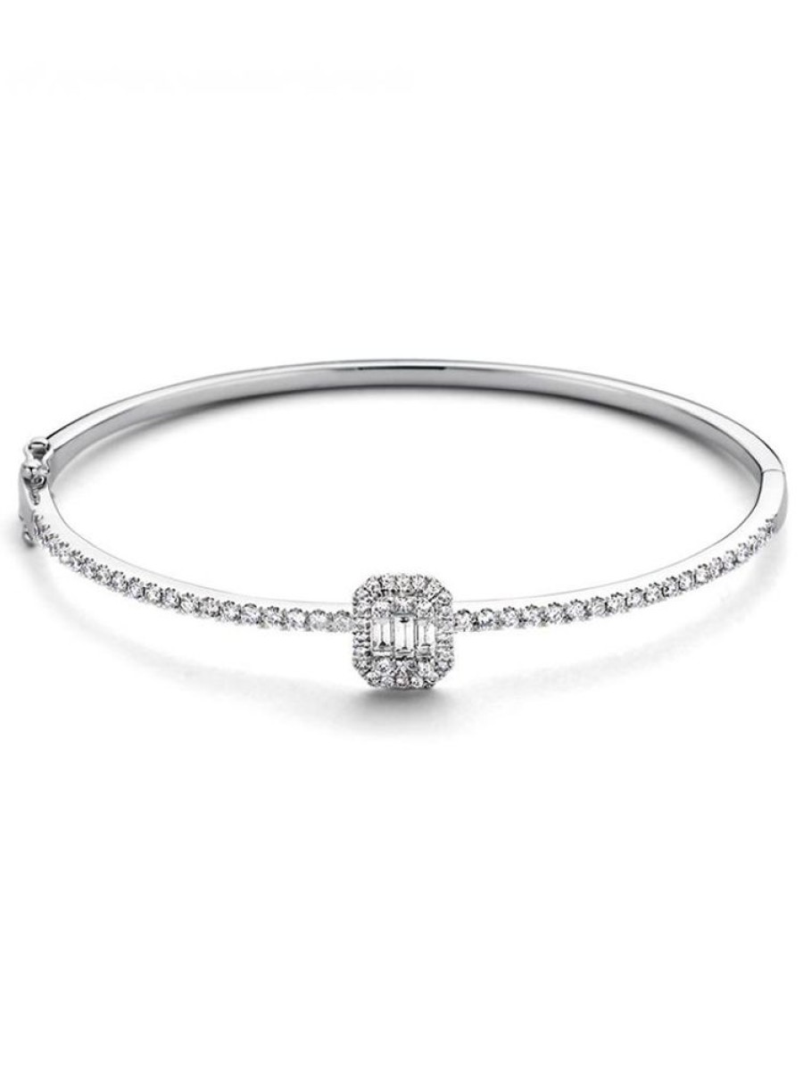 Sieraden Veerman Juwelen Collection | Witgouden Armband Met Diamant 1,18Crt.