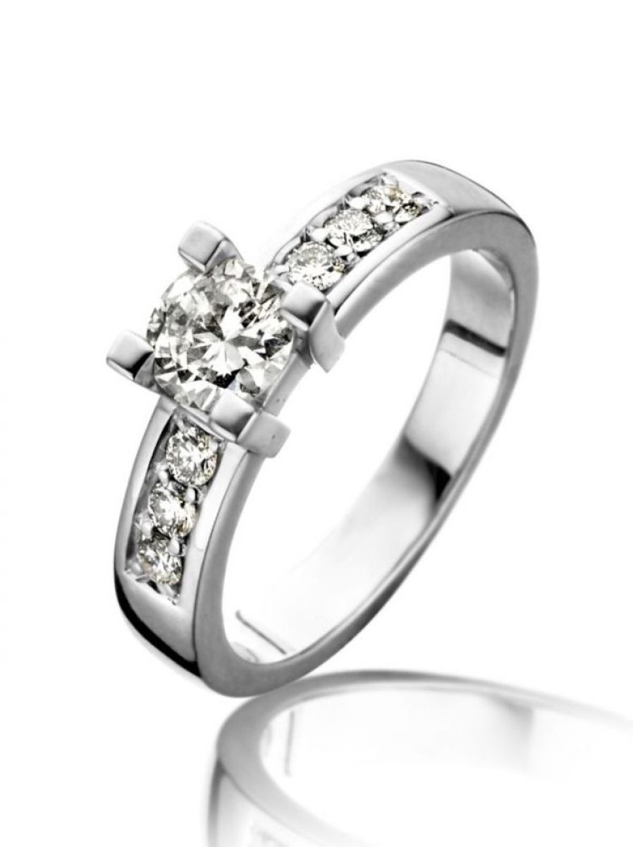 Sieraden Veerman Juwelen Collection | Witgouden Ring Met Diamant 0,83Crt.