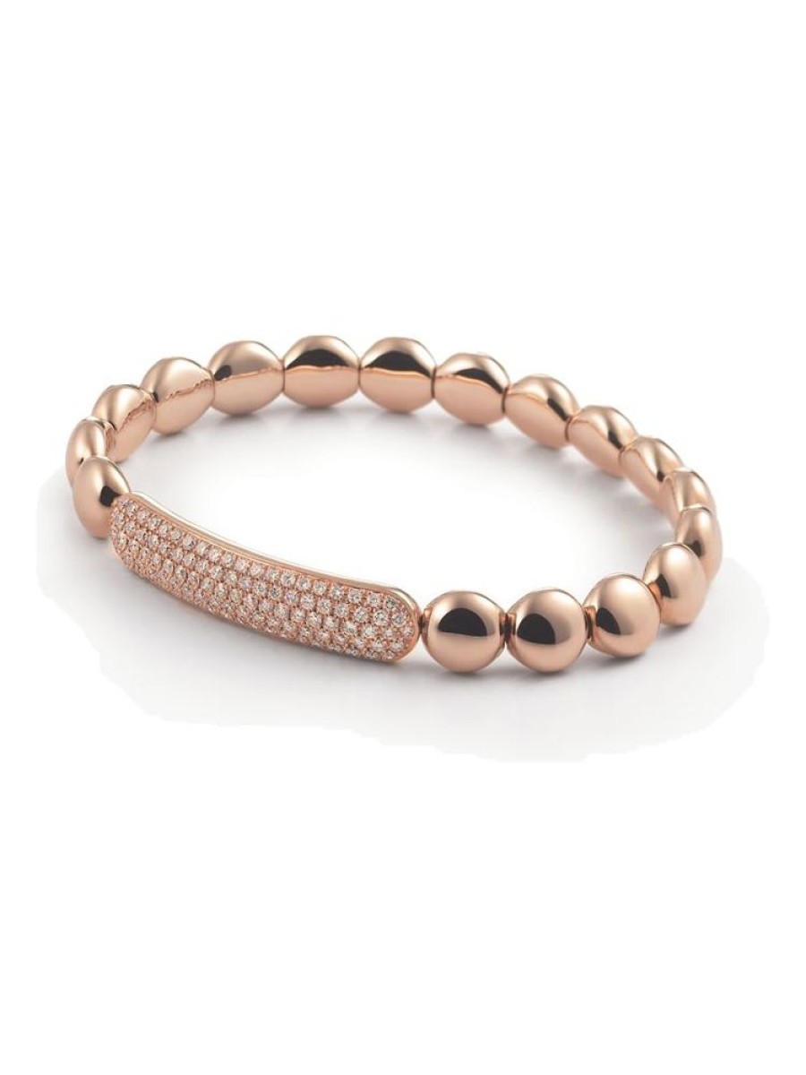 Sieraden Al Coro | Stretch Armband Cognac Diamant