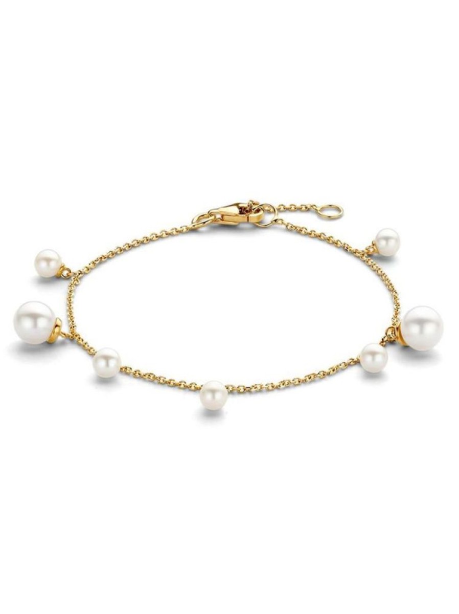 Sieraden Veerman Juwelen Collection | Geelgouden Armband Met Parels