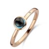 Sieraden Moondrops | Rosegouden Ring Met Blauw Topaas